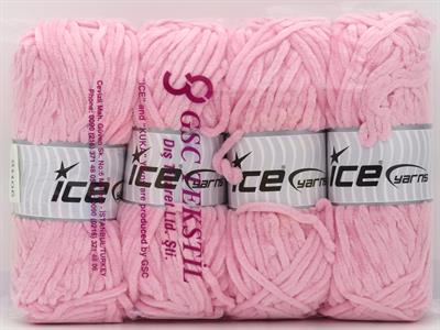Lot of 4 x 100gr Skeins Ice Yarns VELVET BABY (100% MicroFiber) Yarn Light Pink