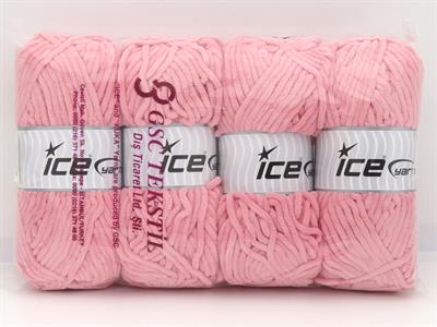 Lot of 4 x 100gr Skeins Ice Yarns VELVET BABY (100% MicroFiber) Yarn Light Pink