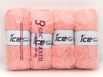 Lot of 4 x 100gr Skeins Ice Yarns VELVET BABY (100% MicroFiber) Yarn Light Salmon