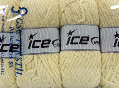 Lot of 4 x 100gr Skeins Ice Yarns VELVET CHENILLE Yarn Light Yellow