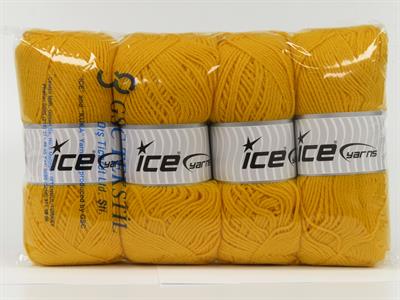 4x100gr. VINELAND Akrilik Sarı Kışlık, Düz iplikler, 100% Akrilik , Akrilik