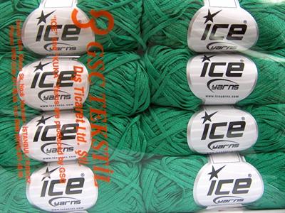 Lot of 8 Skeins Ice Yarns VIOLINO Hand Knitting Yarn Emerald Green