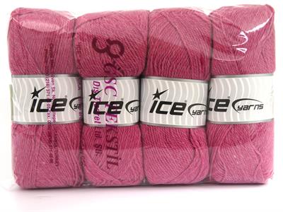 4x100gr. VIRGIN WOOL DELUXE Yeni Yün Pembe Lüks, Kışlık, 100% Yün