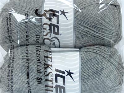 Lot of 2 x 150gr Skeins Ice Yarns VIRGIN WOOL SOCK (75% Virgin Wool) Yarn Grey