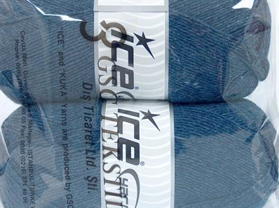 Lot of 2 x 150gr Skeins Ice Yarns VIRGIN WOOL SOCK (75% Virgin Wool) Yarn Jeans Blue