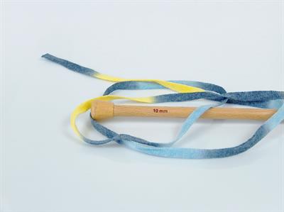 1x250gr. VISCOT RIBBON COLOR Viskon, Pamuk Mavi Tonları, Sarı Tonları Şerit, Yazlık İplikler, Pamuk, Çok Kalın, Batik Desenli