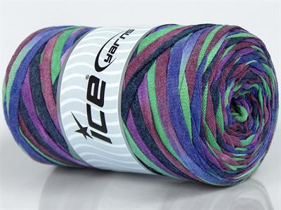 1x250gr. VISCOT RIBBON COLOR Viskon, Pamuk Yeşil, Mor, Gri, Maron Şerit, Yazlık İplikler, Pamuk, Çok Kalın, Batik Desenli