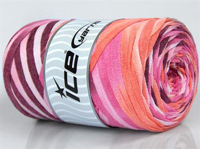 1x250gr. VISCOT RIBBON COLOR Viskon, Pamuk Turuncu, Maron, Pembe tonları Şerit, Yazlık İplikler, Pamuk, Çok Kalın, Batik Desenli