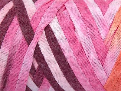1x250gr. VISCOT RIBBON COLOR Viskon, Pamuk Turuncu, Maron, Pembe tonları Şerit, Yazlık İplikler, Pamuk, Çok Kalın, Batik Desenli
