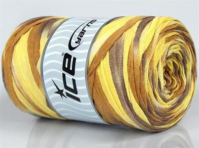 1x250gr. VISCOT RIBBON COLOR Viskon, Pamuk Sarı Tonları Şerit, Yazlık İplikler, Pamuk, Çok Kalın, Batik Desenli