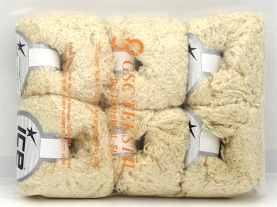 Lot of 6 Skeins Ice Yarns VISCOSE FUR (90% Viscose) Yarn Light Cream