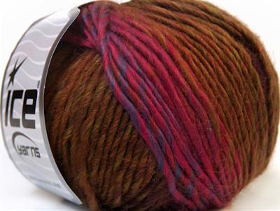 8x50gr. VIVID WOOL Akrilik, Yün Kahverengi, Yeşil, Pembe, Mavi Kışlık, Yün, Batik Desenli, Worsted