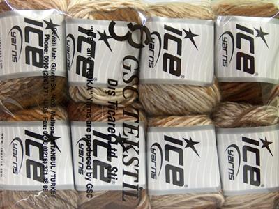 8x50gr. VIVID WOOL Akrilik, Yün Kahverengi Tonları, Deve Tüyü Kışlık, Yün, Batik Desenli, Worsted