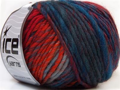 8x50gr. VIVID WOOL Akrilik, Yün Turuncu, Altın, Yeşil Tonları, Mavi Tonları Kışlık, Yün, Batik Desenli, Worsted