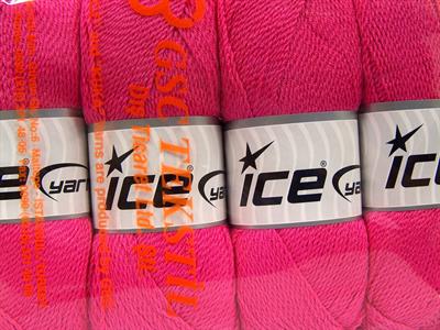 4x100gr. WAYUU Premium Akrilik Fuşya Kışlık, Tığ İşi, Düz iplikler, 100% Akrilik