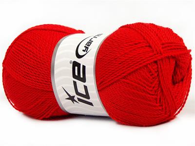 4x100gr. WAYUU Premium Akrilik Kırmızı Kışlık, Tığ İşi, Düz iplikler, 100% Akrilik
