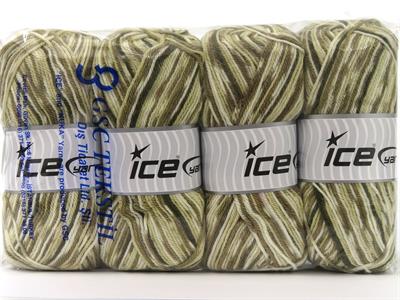 4x100gr. WOOL DESIGN Yün, Akrilik Kahverengi, Deve Tüyü, Krem Tonları Kışlık, Yün, Batik Desenli, Akrilik