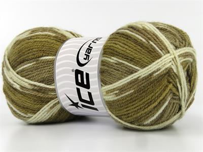 Lot of 4 x 100gr Skeins Ice Yarns WOOL DESIGN (35% Wool) Yarn Brown Shades Cream