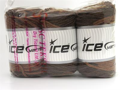 3x100gr. WOOL SUPERBULKY BATIK Yün, Akrilik Kahverengi Tonları Kışlık, Yün, Düz iplikler, Çok Kalın, Batik Desenli, Akrilik