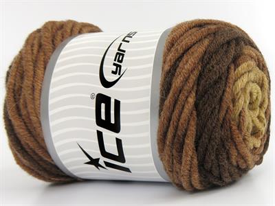 3x100gr. WOOL SUPERBULKY BATIK Yün, Akrilik Kahverengi Tonları Kışlık, Yün, Düz iplikler, Çok Kalın, Batik Desenli, Akrilik