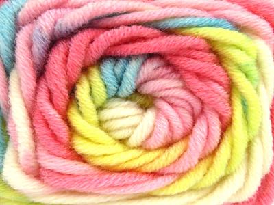 3x100gr. WOOL SUPERBULKY BATIK Yün, Akrilik Beyaz, Turkuaz, Sarı, Pembe tonları Kışlık, Yün, Düz iplikler, Çok Kalın, Batik Desenli, Akrilik