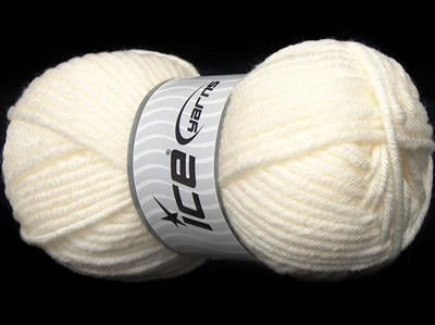 Lot of 4 x 100gr Skeins Ice Yarns WOOL SUPERBULKY (25% Wool) Yarn White