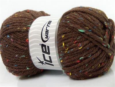 4x100gr. WOOL TWEED SUPERBULKY Viskon, Yün, Akrilik Kahverengi Kışlık, Yün, Noktalı, Çok Kalın