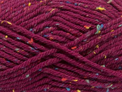 4x100gr. WOOL TWEED SUPERBULKY Viskon, Yün, Akrilik Bordo Kışlık, Yün, Noktalı, Çok Kalın