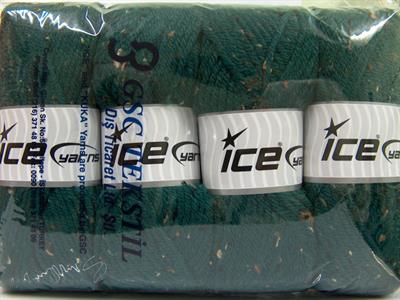 4x100gr. WOOL TWEED SUPERBULKY Viskon, Yün, Akrilik Koyu yeşil Kışlık, Yün, Noktalı, Çok Kalın