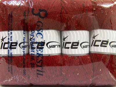 4x100gr. WOOL TWEED SUPERBULKY Viskon, Yün, Akrilik Koyu kırmızı Kışlık, Yün, Noktalı, Çok Kalın