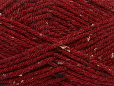 4x100gr. WOOL TWEED SUPERBULKY Viskon, Yün, Akrilik Koyu kırmızı Kışlık, Yün, Noktalı, Çok Kalın