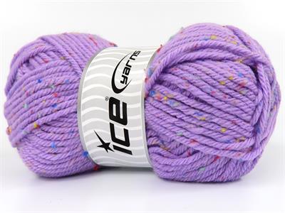 4x100gr. WOOL TWEED SUPERBULKY Viskon, Yün, Akrilik Leylak Kışlık, Yün, Noktalı, Çok Kalın