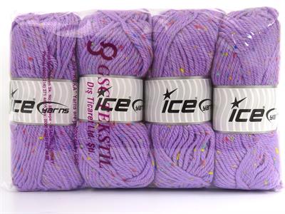 4x100gr. WOOL TWEED SUPERBULKY Viskon, Yün, Akrilik Leylak Kışlık, Yün, Noktalı, Çok Kalın