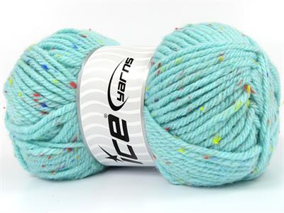 4x100gr. WOOL TWEED SUPERBULKY Viskon, Yün, Akrilik Nane Yeşil Kışlık, Yün, Noktalı, Çok Kalın