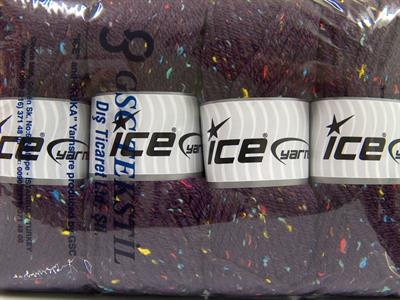 4x100gr. WOOL TWEED SUPERBULKY Viskon, Yün, Akrilik Mor Kışlık, Yün, Noktalı, Çok Kalın