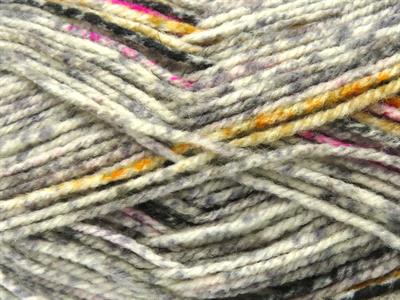 4x100gr. WOOL VARICOLOR LIGHT Yün, Akrilik Siyah, Altın, Fuşya, Gri Tonları Kışlık, Yün, Batik Desenli, Akrilik