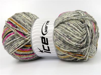 4x100gr. WOOL VARICOLOR LIGHT Yün, Akrilik Siyah, Altın, Fuşya, Gri Tonları Kışlık, Yün, Batik Desenli, Akrilik