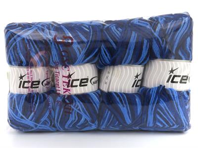 4x100gr. WOOL VARICOLOR LIGHT Yün, Akrilik Mavi Tonları Kışlık, Yün, Batik Desenli, Akrilik