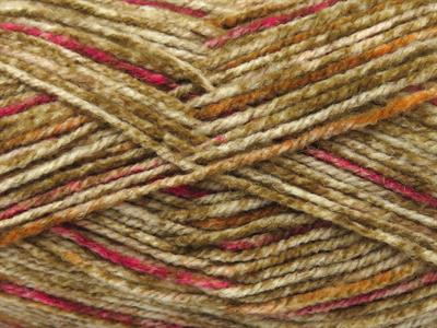 4x100gr. WOOL VARICOLOR LIGHT Yün, Akrilik Turuncu, Kahverengi Tonları, Fuşya Kışlık, Yün, Batik Desenli, Akrilik