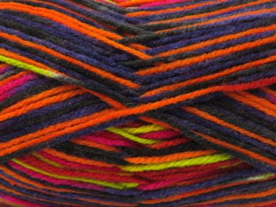 4x100gr. WOOL VARICOLOR LIGHT Yün, Akrilik Pembe, Siyah, Turuncu, Sarı, Gri, Altın Kışlık, Yün, Batik Desenli, Akrilik