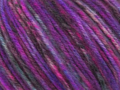 Lot of 4 x 100gr Skeins Ice Yarns WOOL VARICOLOR WORSTED (25% Wool) Yarn Purple Shades Blue Grey Black