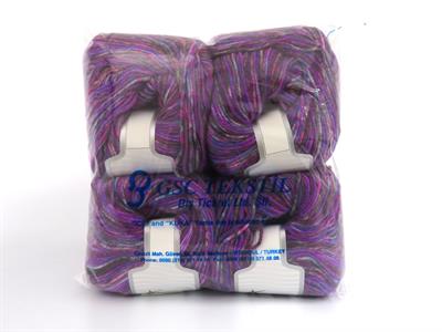 Lot of 4 x 100gr Skeins Ice Yarns WOOL VARICOLOR WORSTED (25% Wool) Yarn Purple Shades Blue Grey Black