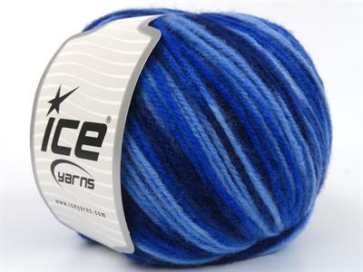 4x100gr. WOOL VARICOLOR WORSTED Yün, Akrilik Mavi Tonları Kışlık, Yün, Batik Desenli, Worsted, Akrilik