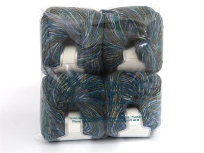 Lot of 4 x 100gr Skeins Ice Yarns WOOL VARICOLOR WORSTED (25% Wool) Yarn Blue Shades Green Brown Gold