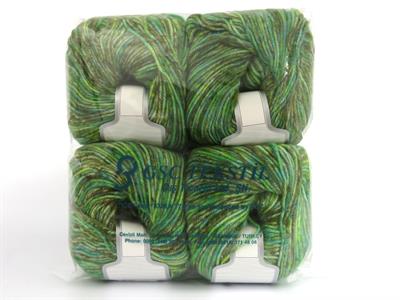 Lot of 4 x 100gr Skeins Ice Yarns WOOL VARICOLOR WORSTED (25% Wool) Yarn Green shades Brown Shades