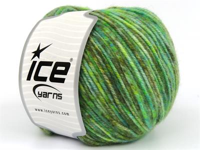 Lot of 4 x 100gr Skeins Ice Yarns WOOL VARICOLOR WORSTED (25% Wool) Yarn Green shades Brown Shades