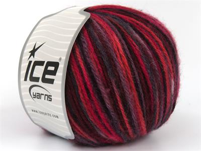 4x100gr. WOOL VARICOLOR WORSTED Yün, Akrilik Bordo, Fuşya, Somon, Mor Tonları Kışlık, Yün, Batik Desenli, Worsted, Akrilik