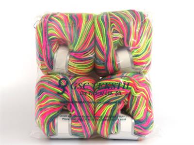 4x100gr. WOOL VARICOLOR WORSTED Yün, Akrilik Neon Renkler Kışlık, Yün, Batik Desenli, Worsted, Akrilik