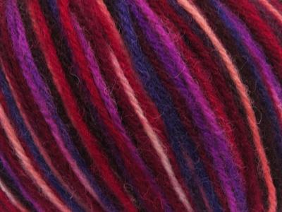 4x100gr. WOOL VARICOLOR WORSTED Yün, Akrilik Pembe tonları, Bordo Tonları, Mor Tonları Kışlık, Yün, Batik Desenli, Worsted, Akrilik