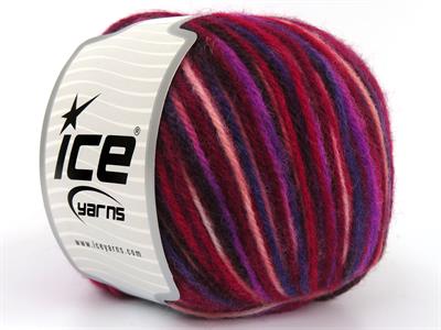 4x100gr. WOOL VARICOLOR WORSTED Yün, Akrilik Pembe tonları, Bordo Tonları, Mor Tonları Kışlık, Yün, Batik Desenli, Worsted, Akrilik